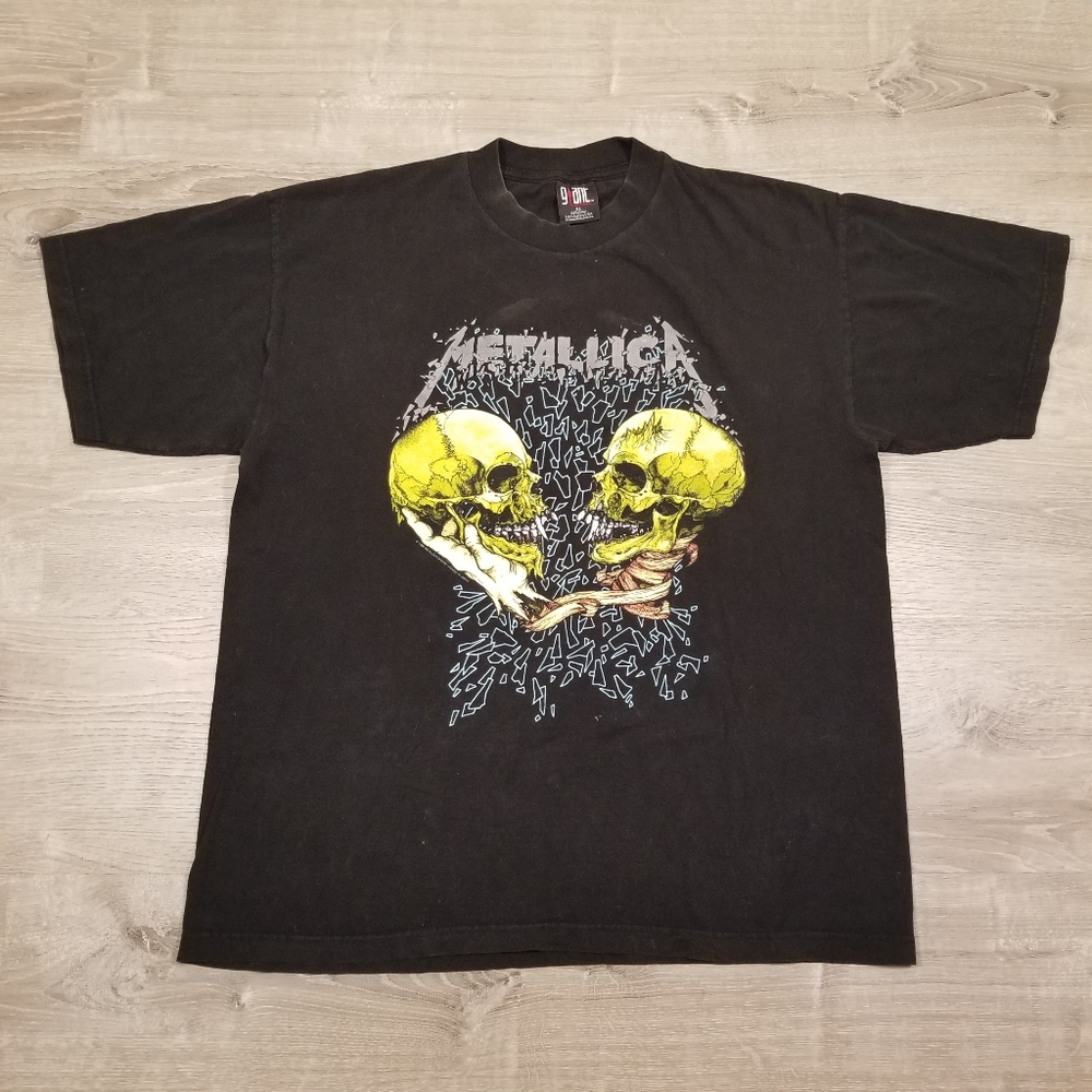Vintage Metallica Shirt Mens XL Black 90s Pushead Sad But True 1991 Band Tee USA